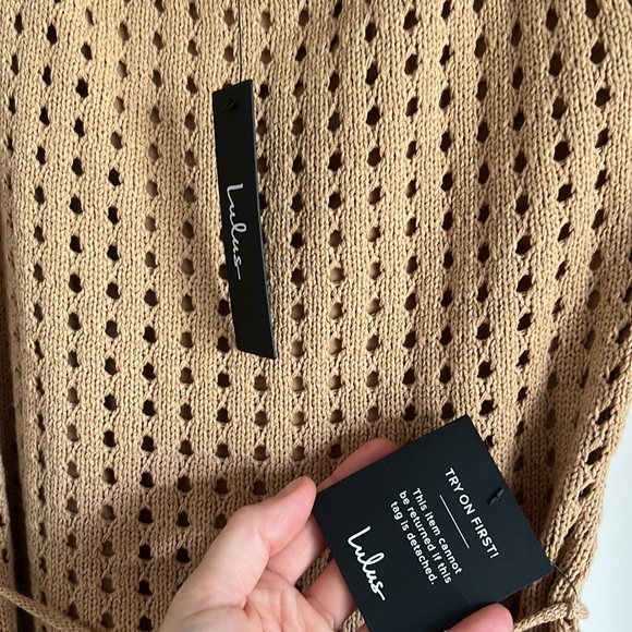 NWT Lulus Camel Mini Knot Sweater dress - small - Picture 5 of 5